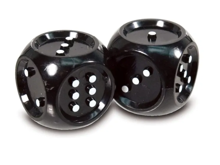 Dados Táctiles Gigantes - Negro con Puntos Blancos - Juego de 2